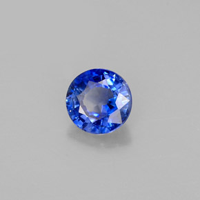 0.60캐럿 천연 블루 사파이어, 라운드 컷, 4.86 mm, VS-SI
