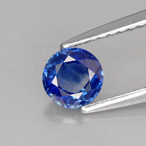 0.60캐럿 천연 로열 블루 사파이어, 라운드 컷, 5.08 mm, VS