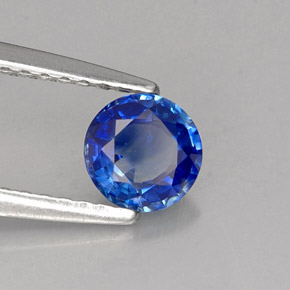 0.60캐럿 천연 로열 블루 사파이어, 라운드 컷, 5.08 mm, VS