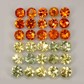 캐럿 천연 멀티컬러 사파이어 보석, 라운드 컷, 3.06 mm, VVS