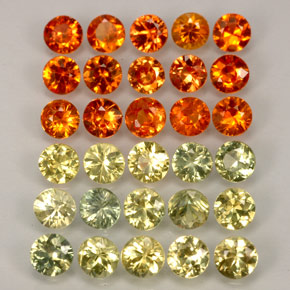 캐럿 천연 멀티컬러 사파이어 보석, 라운드 컷, 3.06 mm, VVS