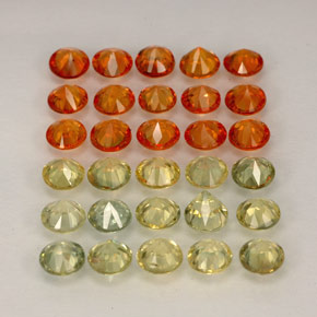 캐럿 천연 멀티컬러 사파이어 보석, 라운드 컷, 3.06 mm, VVS