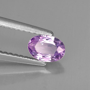 0.61캐럿 천연 핑크빛 바이올렛 사파이어, 타원형 컷, 6.1×4.3 mm, VVS-VS
