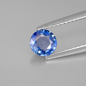 0.69캐럿 천연 콘플라워 블루 사파이어, 라운드 컷, 5.39 mm, VS