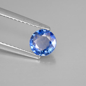 0.69캐럿 천연 콘플라워 블루 사파이어, 라운드 컷, 5.39 mm, VS