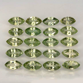 캐럿 천연 그린 사파이어 보석, 마퀴즈, 4.7×2.6 mm, VVS-VS