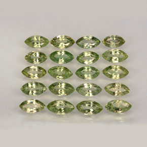 캐럿 천연 그린 사파이어 보석, 마퀴즈, 4.7×2.6 mm, VVS-VS