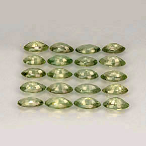 캐럿 천연 그린 사파이어 보석, 마퀴즈, 4.7×2.6 mm, VVS-VS