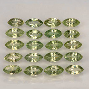 캐럿 천연 그린 사파이어 보석, 마퀴즈, 5×2.5 mm, VVS-VS