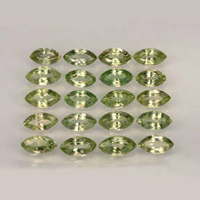 캐럿 천연 그린 사파이어 보석, 마퀴즈, 5×2.5 mm, VVS-VS
