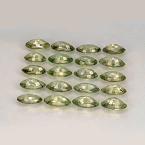 캐럿 천연 그린 사파이어 보석, 마퀴즈, 5×2.5 mm, VVS-VS