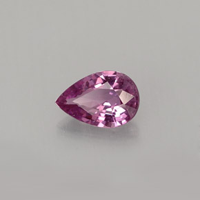 0.52캐럿 천연 핑크빛 퍼플 사파이어, 배 모양, 6.1×4.1 mm, VVS