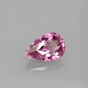 0.60캐럿 천연 핑크빛 로즈 사파이어, 배 모양, 6.1×4.1 mm, VVS-VS