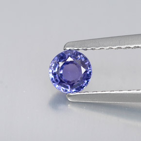 0.43캐럿 천연 바이올렛 블루 사파이어, 라운드 컷, 4.28 mm, VS