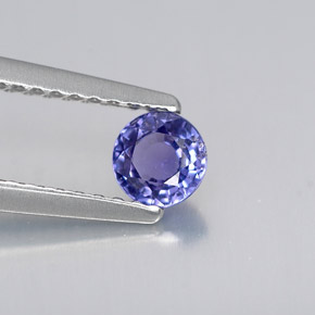 0.43캐럿 천연 바이올렛 블루 사파이어, 라운드 컷, 4.28 mm, VS