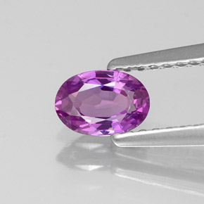 0.56캐럿 천연 핑크빛 퍼플 사파이어, 타원형 컷, 6×4.2 mm, VVS