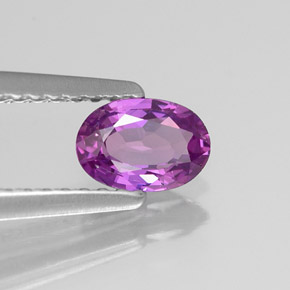 0.56캐럿 천연 핑크빛 퍼플 사파이어, 타원형 컷, 6×4.2 mm, VVS