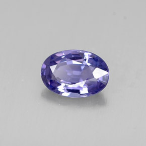 0.53캐럿 천연 블루 바이올렛 사파이어, 타원형 컷, 5.9×4.1 mm, VS