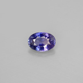 0.59캐럿 천연 블루 바이올렛 사파이어, 타원형 컷, 5.8×4.1 mm, VS
