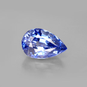 3.60캐럿 천연 콘플라워 블루 사파이어, 배 모양, 10.9×7.2 mm, VVS-VS