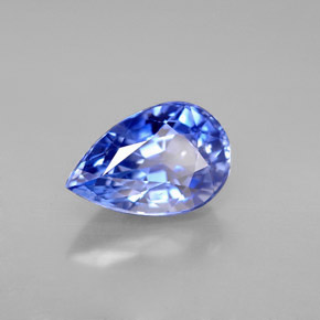 3.60캐럿 천연 콘플라워 블루 사파이어, 배 모양, 10.9×7.2 mm, VVS-VS