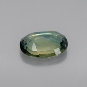 1.69캐럿 천연 노란빛 그린 사파이어, 타원형 컷, 8.8×6.6 mm, VVS