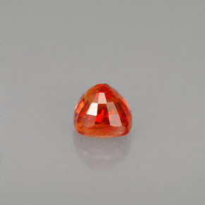 0.67캐럿 천연 붉은빛 오렌지 사파이어, 쿠션 컷, 4.3×4.3 mm, VS