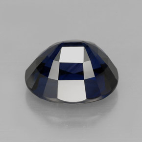 5.09캐럿 천연 딥 블루 사파이어, 타원형 컷, 10.6×8.7 mm, IF