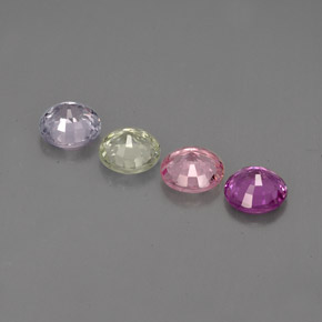 캐럿 천연 멀티컬러 사파이어 보석, 라운드 컷, 4.98 mm, VVS-VS