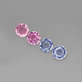 캐럿 천연 멀티컬러 사파이어 보석, 라운드 컷, 4.95 mm, VVS-VS