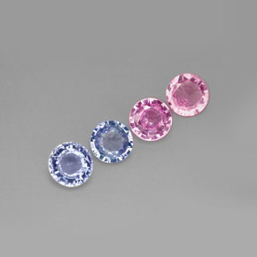 캐럿 천연 멀티컬러 사파이어 보석, 라운드 컷, 4.95 mm, VVS-VS