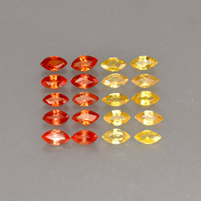 캐럿 천연 옐로우 오렌지 사파이어 보석, 마퀴즈, 4.3×2.2 mm, VVS-VS