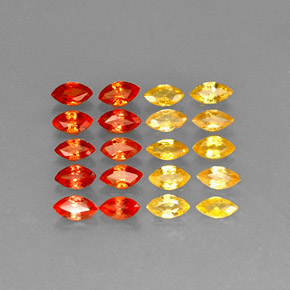 캐럿 천연 옐로우 오렌지 사파이어 보석, 마퀴즈, 4.3×2.2 mm, VVS-VS