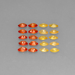 캐럿 천연 옐로우 오렌지 사파이어 보석, 마퀴즈, 4.3×2.2 mm, VVS-VS