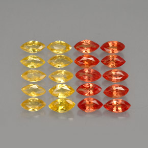 캐럿 천연 옐로우 오렌지 사파이어 보석, 마퀴즈, 4.2×2.2 mm, VVS-VS