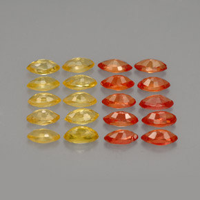 캐럿 천연 옐로우 오렌지 사파이어 보석, 마퀴즈, 4.2×2.2 mm, VVS-VS