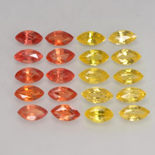 2.59캐럿 천연 멀티컬러 사파이어 보석, 마퀴즈, 4.2×2.2 mm, VVS-VS