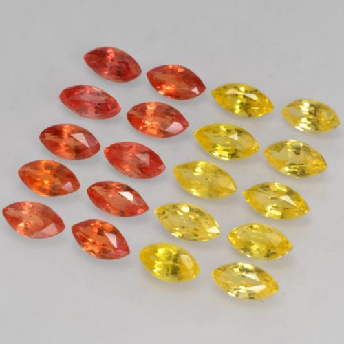 2.59캐럿 천연 멀티컬러 사파이어 보석, 마퀴즈, 4.2×2.2 mm, VVS-VS