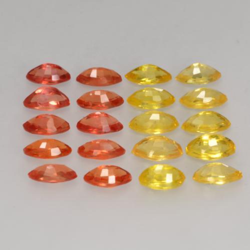 2.59캐럿 천연 멀티컬러 사파이어 보석, 마퀴즈, 4.2×2.2 mm, VVS-VS