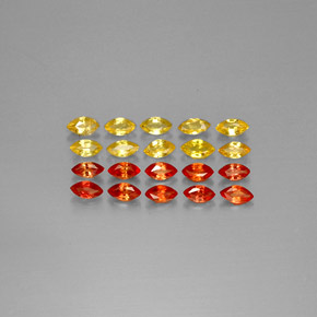 2.34캐럿 천연 옐로우 오렌지 사파이어 보석, 마퀴즈, 4.1×2.1 mm, VVS-VS