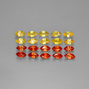 2.34캐럿 천연 옐로우 오렌지 사파이어 보석, 마퀴즈, 4.1×2.1 mm, VVS-VS