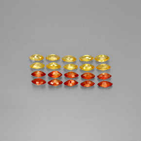 2.34캐럿 천연 옐로우 오렌지 사파이어 보석, 마퀴즈, 4.1×2.1 mm, VVS-VS