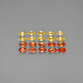 캐럿 천연 옐로우 오렌지 사파이어 보석, 마퀴즈, 2.2×2.1 mm, VVS-VS