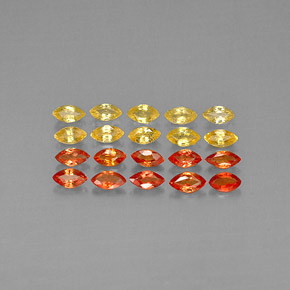 캐럿 천연 옐로우 오렌지 사파이어 보석, 마퀴즈, 2.2×2.1 mm, VVS-VS