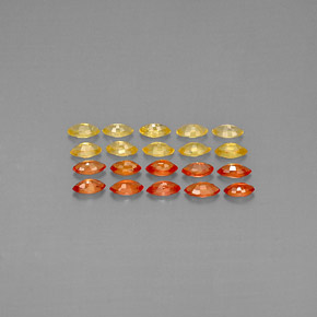 캐럿 천연 옐로우 오렌지 사파이어 보석, 마퀴즈, 2.2×2.1 mm, VVS-VS