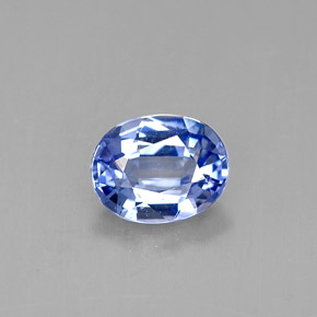 0.88캐럿 천연 콘플라워 블루 사파이어, 타원형 컷, 6.3×5 mm, VVS