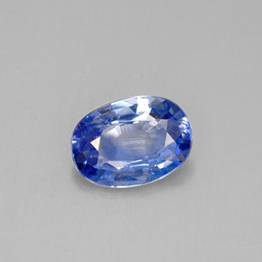 0.82캐럿 천연 콘플라워 블루 사파이어, 타원형 컷, 6.8×4.9 mm, VVS-VS