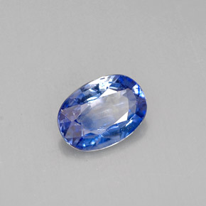0.82캐럿 천연 콘플라워 블루 사파이어, 타원형 컷, 6.8×4.9 mm, VVS-VS