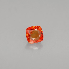 0.55캐럿 천연 만다린 오렌지 사파이어, 쿠션 컷, 4.2×4.2 mm, VS