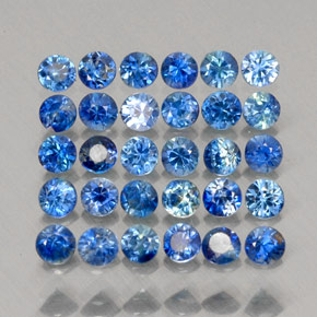 캐럿 천연 콘플라워 블루 사파이어 보석, 라운드 컷, 1.59 mm, VS